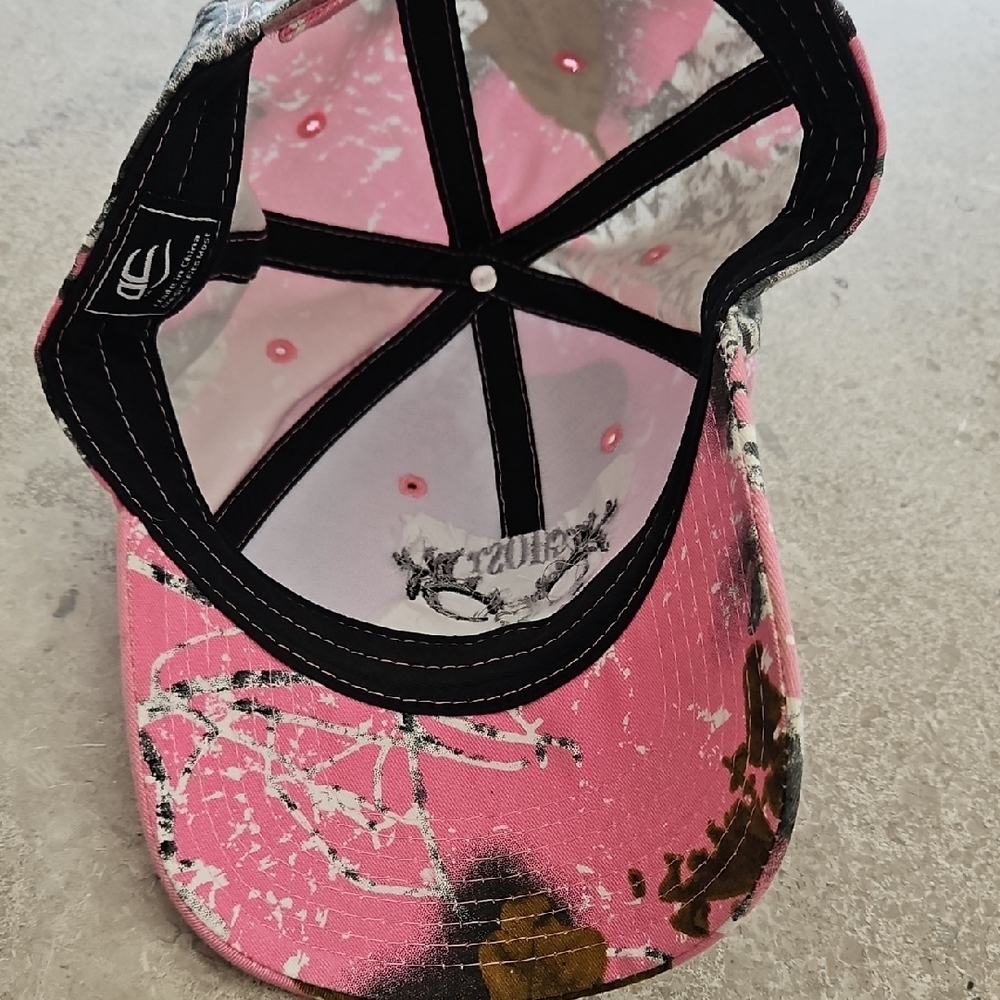 Womens Hunting Pink Camouflage Baseball Cap With Deer - Picture 4 of 4